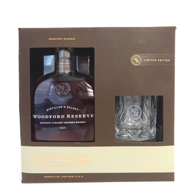 未開封★WOODFORD RESERVE【ウッドフォード・リザーブ】 2本セット 750ml グラス付 箱なし