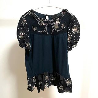 アナスイ(ANNA SUI)のANNA SUI ドットリボントップス(カットソー(半袖/袖なし))