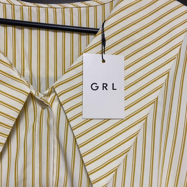GRL(グレイル)のGRL  ストライプ柄ビッグカラーシャツ　シャツブラウス トップス レディースのトップス(シャツ/ブラウス(長袖/七分))の商品写真
