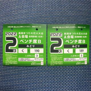 2022年 長岡花火チケット 右岸 ベンチ席2枚(その他)