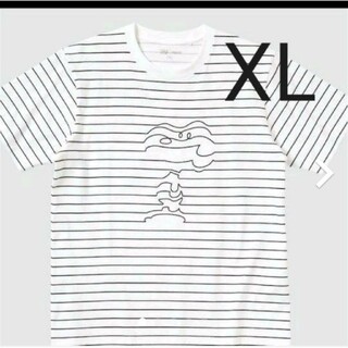 ユニクロ(UNIQLO)のユニクロ　UNIQLO　UTGP2022×ピーナッツUT　Tシャツ　ボーダーXL(Tシャツ/カットソー(半袖/袖なし))
