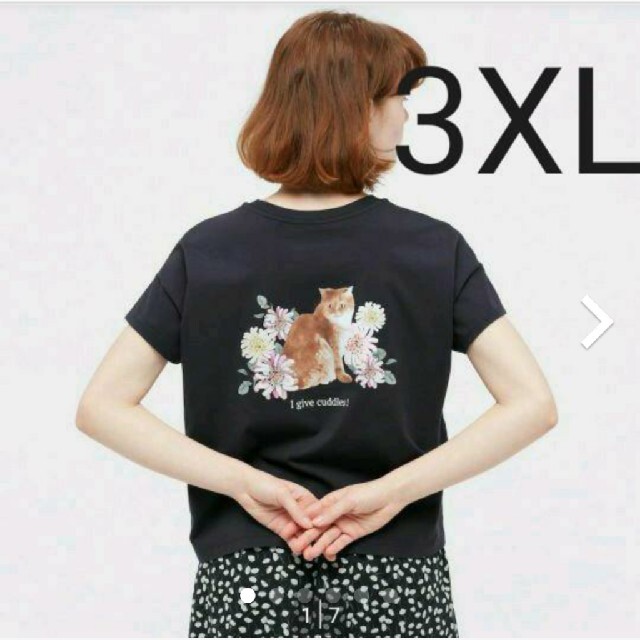 UNIQLO(ユニクロ)のUNIQLO　ユニクロ　ポール&ジョー　Tシャツ　猫　ネコ　大きいサイズ　3XL レディースのトップス(Tシャツ(半袖/袖なし))の商品写真