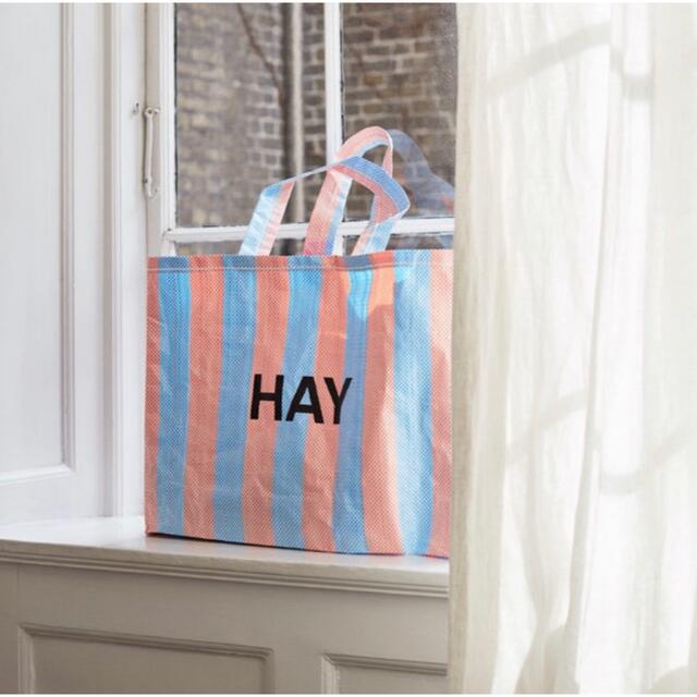 HAY Candy stripe shopper bag ブルーオレンジ レディースのバッグ(トートバッグ)の商品写真