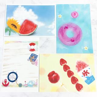 夏のポストカード 4枚セット 暑中見舞い はがき イラスト スイカ 空 の通販 By Wakuwaku S Shop ラクマ