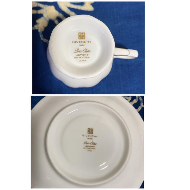 GIVENCHY(ジバンシィ)のGIVENCHY ジバンシー　ポーン チャイナ　カップ＆ソーサー　2セット インテリア/住まい/日用品のキッチン/食器(グラス/カップ)の商品写真