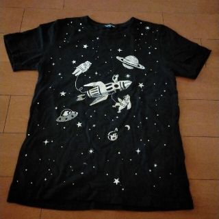 クレードスコープ(kladskap)のKladSkap アニマル 宇宙柄 光るTシャツ(Tシャツ/カットソー)