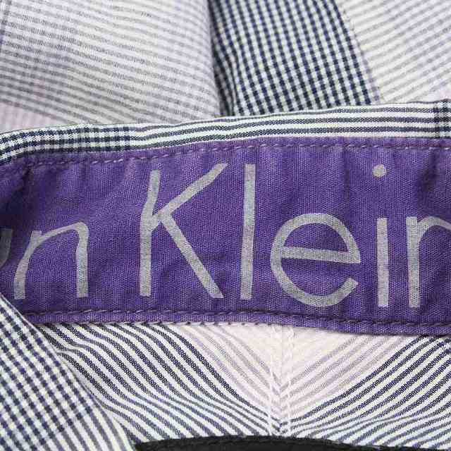 Calvin Klein(カルバンクライン)のカルバンクライン シャツ カジュアルシャツ 長袖 チェック M 紫 紺 ■EC メンズのトップス(シャツ)の商品写真