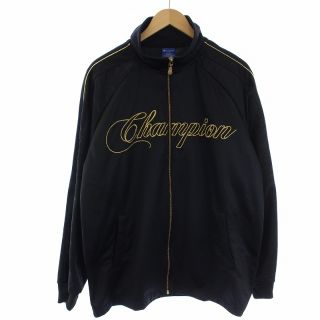 チャンピオン(Champion)のチャンピオン トラックジャケット ジャージ ジップアップ ロゴ 柄 XL 黒(ブルゾン)