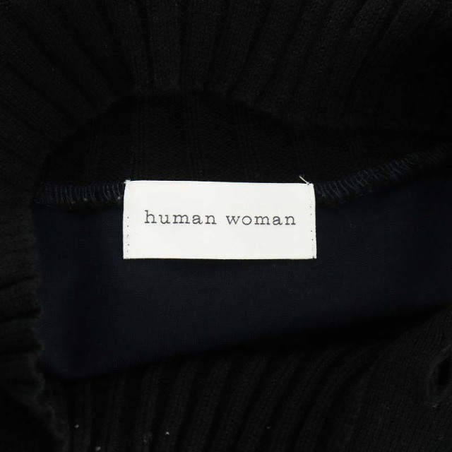 HUMAN WOMAN(ヒューマンウーマン)のヒューマンウーマン 20AW フレアワンピース 長袖 ロング ハイネック M レディースのワンピース(ロングワンピース/マキシワンピース)の商品写真