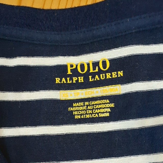 POLO RALPH LAUREN(ポロラルフローレン)の★POLO RALPH LAUREN VﾈｯｸﾎﾞｰﾀﾞｰTｼｬﾂ★ レディースのトップス(Tシャツ(半袖/袖なし))の商品写真