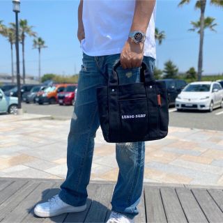 ロンハーマン(Ron Herman)の西海岸系☆LUSSO SURF マルチポケット　トートバッグ　ブラック　RVCA(トートバッグ)