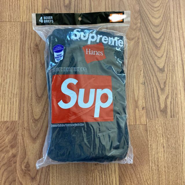 (S)Supreme Hanes Boxer Briefボクサーパンツ4枚組黒