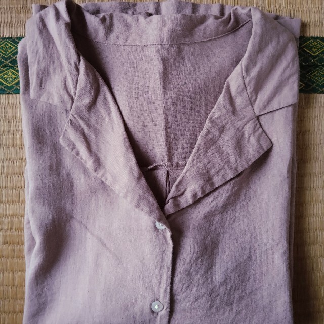 GU(ジーユー)のGU  リネンブレンドオープンカラーシャツ レディースのトップス(シャツ/ブラウス(半袖/袖なし))の商品写真