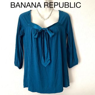 バナナリパブリック(Banana Republic)のBANANA REPUBLIC バナリパお洒落チュニック　光沢のあるブルー(チュニック)