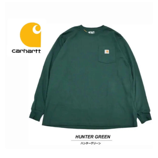 carhartt(カーハート)のカーハート ロンＴ 長袖 ハンターグリーン 緑 Carhartt メンズのトップス(Tシャツ/カットソー(七分/長袖))の商品写真