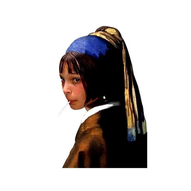 新品 ビッグプリント レオン マチルダ フェルメール真珠の耳飾りの少女 パーカー メンズのトップス(パーカー)の商品写真