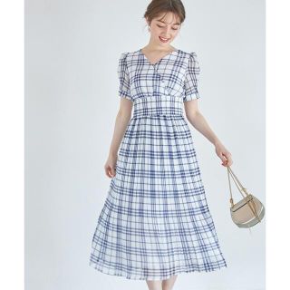 トッコ(tocco)のtocco 今期カシュクール チェックワンピース(ロングワンピース/マキシワンピース)