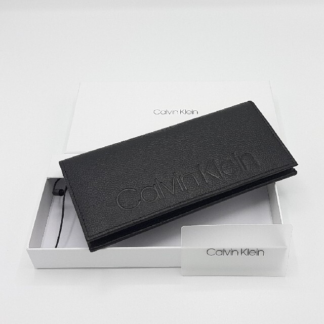 Calvin Klein(カルバンクライン)の【プレゼントラッピング可】カルバンクライン 長財布 ビッグロゴ　ブラック メンズのファッション小物(長財布)の商品写真