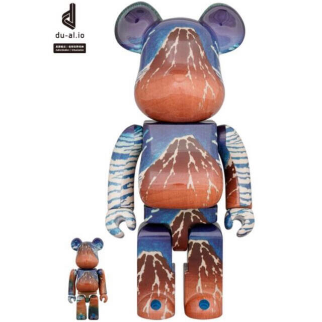 BE@RBRICK 葛飾北斎 「冨嶽三十六景 凱風快晴」100％ & 400％