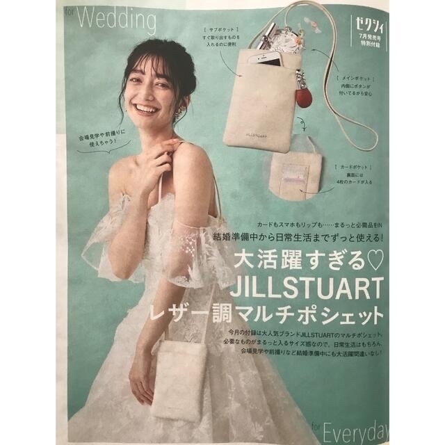 JILLSTUART(ジルスチュアート)のゼクシィ 9月号付録 レザー調マルチポシェット　マイメロディ　クリアファイル付 レディースのバッグ(ショルダーバッグ)の商品写真