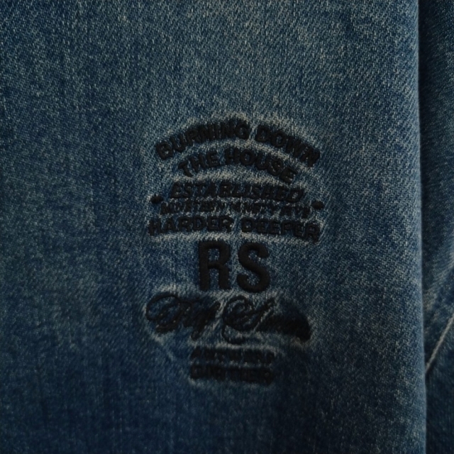 RAF SIMONS(ラフシモンズ)のRAF SIMONS ラフシモンズ 19AW BIG FIT DENIM SHIRT ロゴ刺繍 オーバーサイズデニムシャツジャケット インディゴ メンズのジャケット/アウター(Gジャン/デニムジャケット)の商品写真