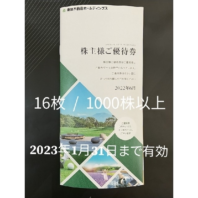 東急不動産ホールディングス 株主優待券 16枚 チケットの優待券/割引券(宿泊券)の商品写真