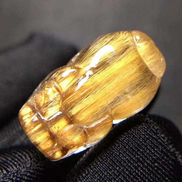 天然銅色ゴールドルチルクオーツ ルース 貔貅 21.5*12*11mm-mrpeanut.org