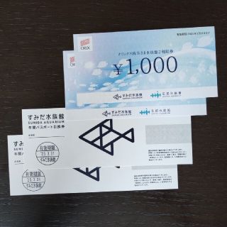 すみだ水族館 年間パスポート引換券2枚＋利用券2000円(水族館)