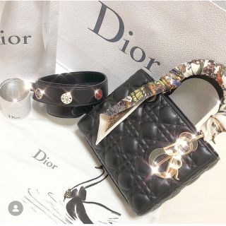 クリスチャンディオール(Christian Dior)のレディディオール　lady Dior スモール　ブラック 美品(ハンドバッグ)