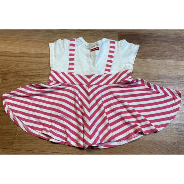 mou jon jon(ムージョンジョン)のムージョンジョン ドッキング ワンピース 95cm キッズ/ベビー/マタニティのキッズ服女の子用(90cm~)(ワンピース)の商品写真