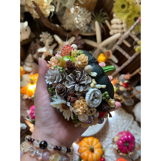 秋の花と実　樹脂粘土　ハンドメイド　フラワーガーデン