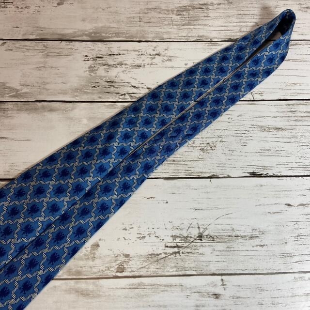 即納新品】 Hermes - エルメス HERMES ネクタイ ブルー エンブレム 総