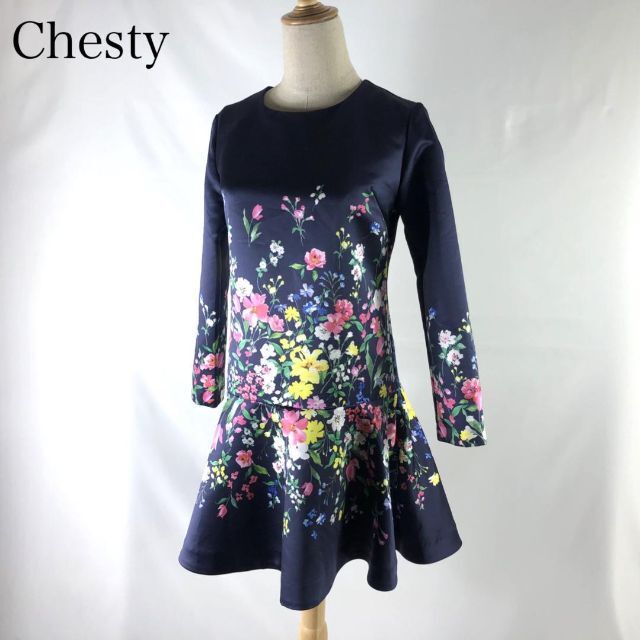 Chesty(チェスティ)のChesty 花柄 ワンピース フラワー 日本製 レディースのワンピース(ひざ丈ワンピース)の商品写真