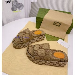 Gucci - GUCCI グッチ厚底スライドサンダル 37の通販|ラクマ