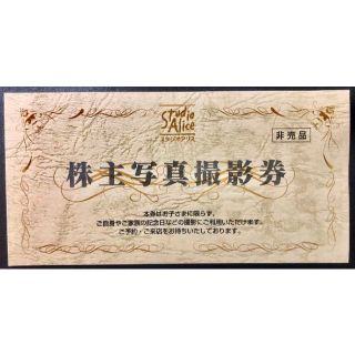 スタジオアリス 株主優待券 株主写真撮影券 1枚(その他)