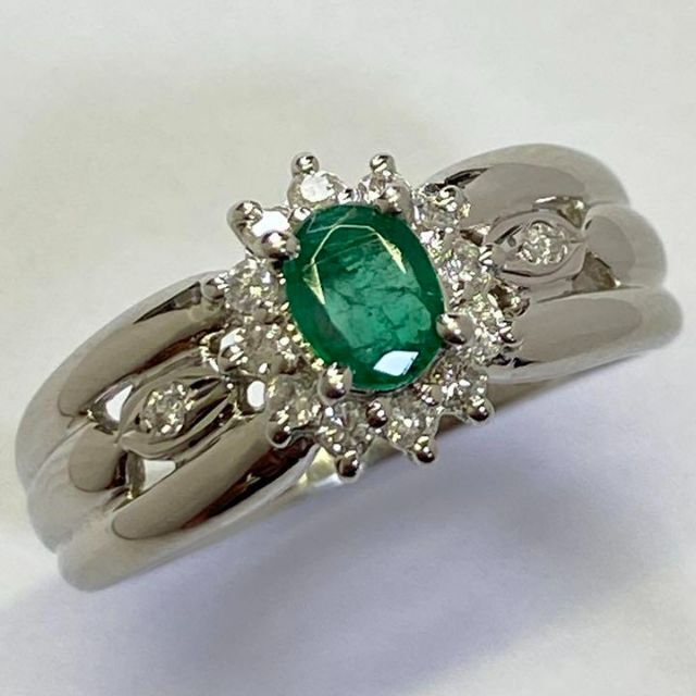 Pt900 天然エメラルドリング E0.35ct サイズ12.5号 5.6g-dypamak.org