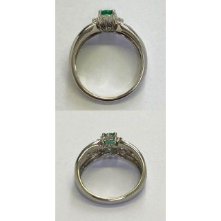 Pt900 天然エメラルドリング E0.35ct サイズ12.5号 5.6gの通販 by