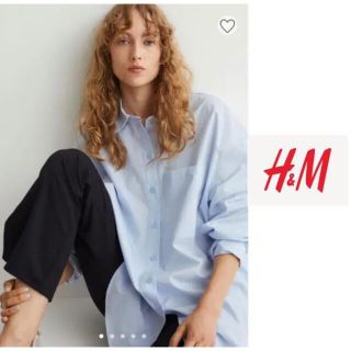 エイチアンドエム(H&M)のH＆M コットンブルーオーバーシャツ(シャツ/ブラウス(長袖/七分))