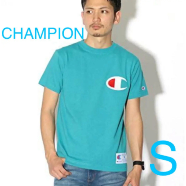 adidas(アディダス)のチャンピオン CHAMPION BIGロゴ Tシャツ ミントグリーン S 刺繍 メンズのトップス(Tシャツ/カットソー(半袖/袖なし))の商品写真