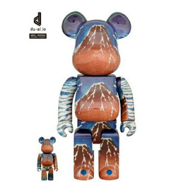 BE@RBRICK 葛飾北斎 「冨嶽三十六景 凱風快晴」100％ & 400％