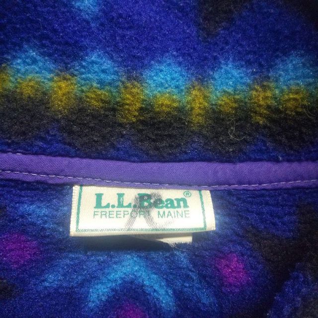 L.L.Bean(エルエルビーン)の90s L.L.BEAN / エルエルビーン フリース スナップT 雪柄 USA レディースのジャケット/アウター(ブルゾン)の商品写真