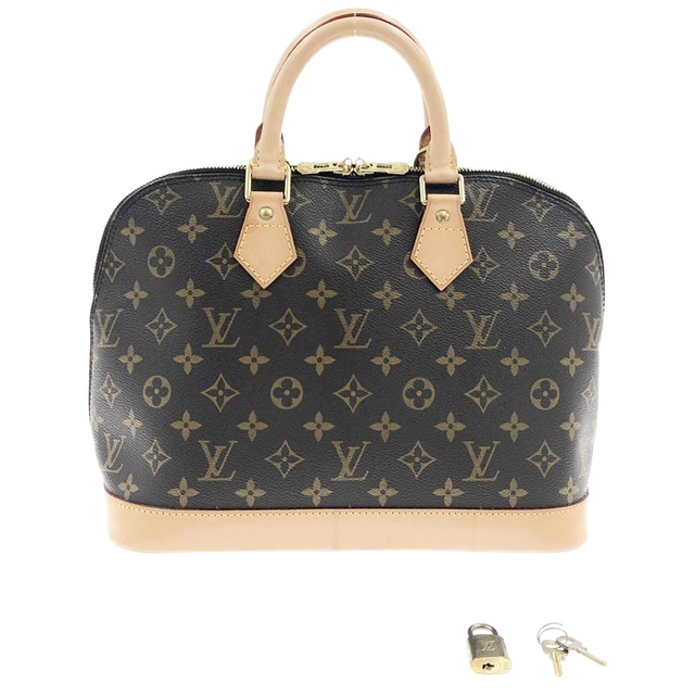 〇〇LOUIS VUITTON ルイヴィトン ハンドバッグ モノグラム アルマ パドロック 鍵付 M51130 ブラウン x ベージュ