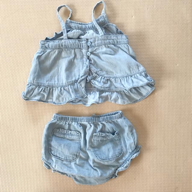 babyGAP(ベビーギャップ)のbaby GAP デニムセットアップ キッズ/ベビー/マタニティのベビー服(~85cm)(ロンパース)の商品写真