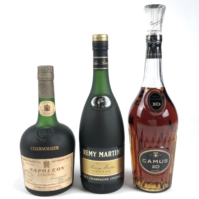 3本 COURVOISIER REMY MARTIN CAMUS コニャックバイセルブランデーセット