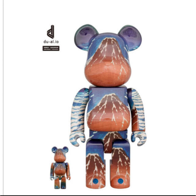 BE@RBRICK 葛飾北斎「冨嶽三十六景 凱風快晴」100％ & 400%