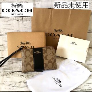 コーチ(COACH)の新品 COACH コーチ アウトレット リストレット ポーチ シグネチャー(ポーチ)