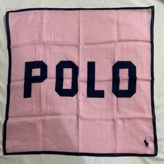 ポロラルフローレン(POLO RALPH LAUREN)のラルフローレン　ガーゼハンカチ　中古美品　ピンク　ポニー刺繍　#1997(ハンカチ/ポケットチーフ)