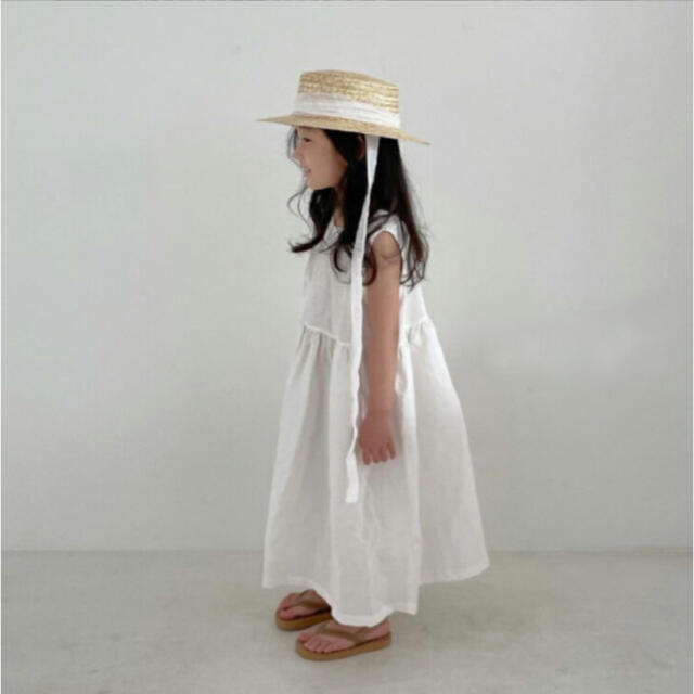 SALE！！、ロング丈リネンワンピース  キッズ/ベビー/マタニティのキッズ服女の子用(90cm~)(ワンピース)の商品写真
