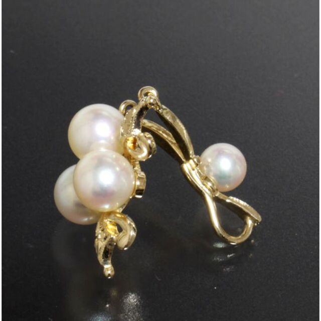 ミキモト MIKIMOTO アコヤパール 4P ネックレス トップ K14YG 2