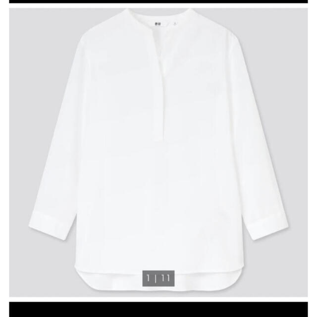 UNIQLO(ユニクロ)の ユニクロ　レーヨンスキッパーブラウス（7分袖）　ホワイト レディースのトップス(シャツ/ブラウス(長袖/七分))の商品写真